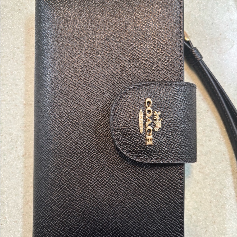 Coach Black Textured Phone Case